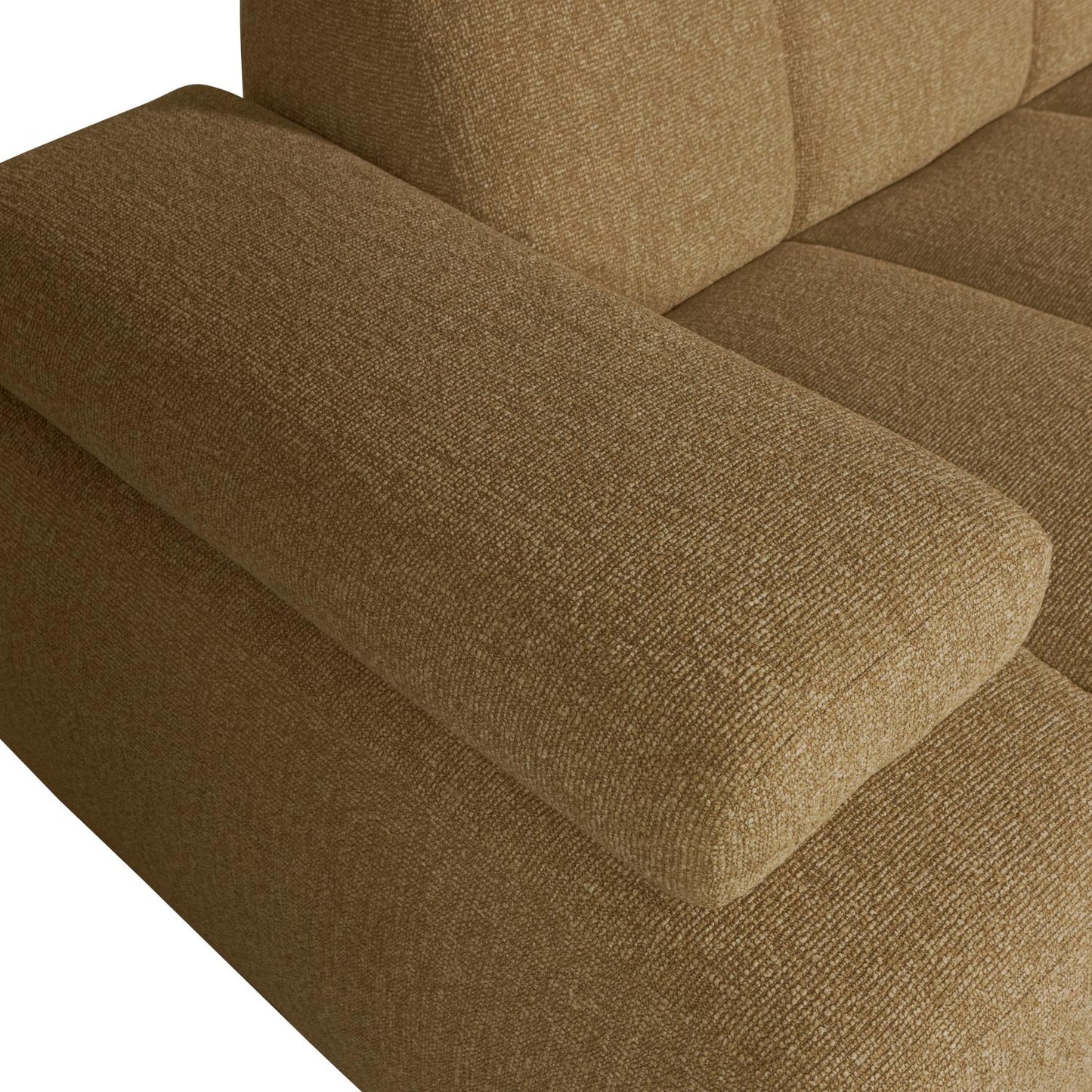 WOOOD Mojo 1,5-zits bank arm links bouclé Geel/Bruin Melange