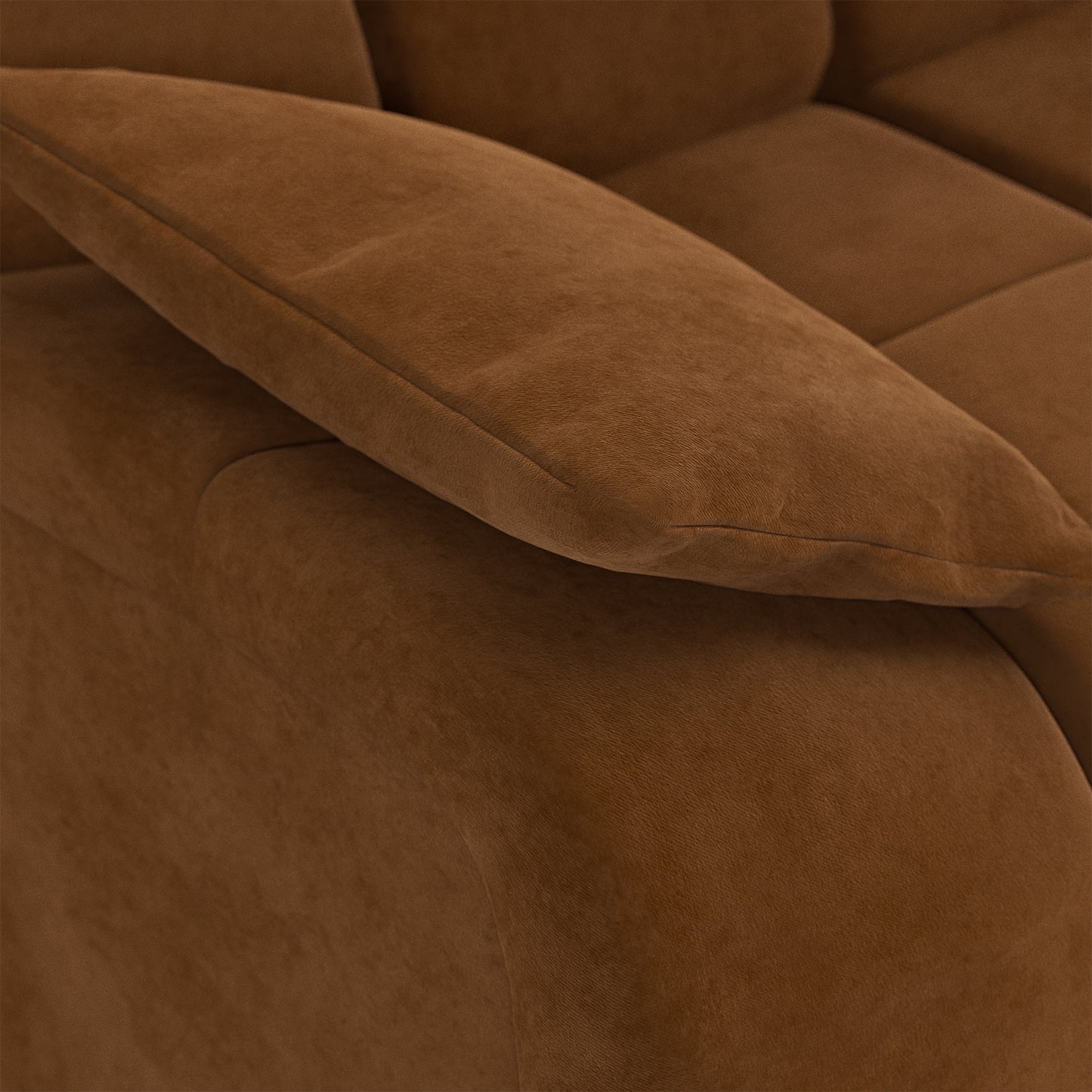 HKliving Wave bank left low arm Royal Velvet Caramel