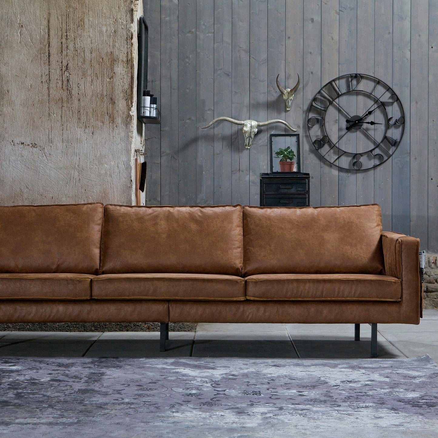 WOOOD Rodeo 3-zits bank eco-leer Cognac