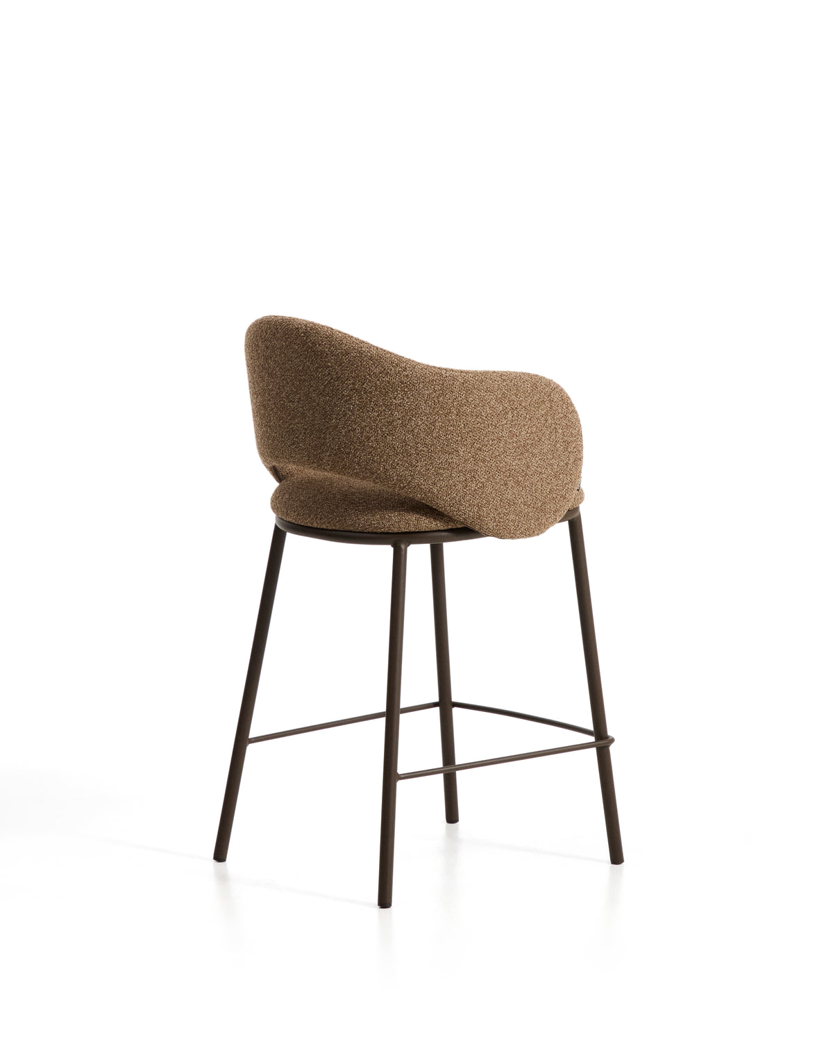 Kave Home Maina barkruk H65 dik chenille Bruin walnoot