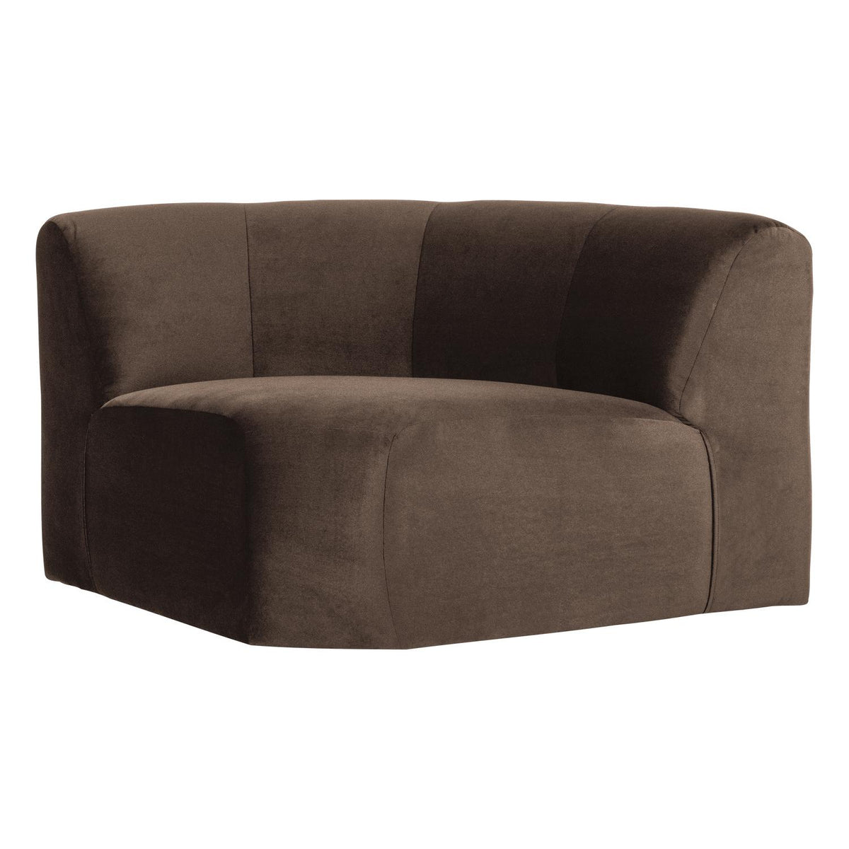 WOOOD Mojo Base bank hoekelement rond velvet Bruin