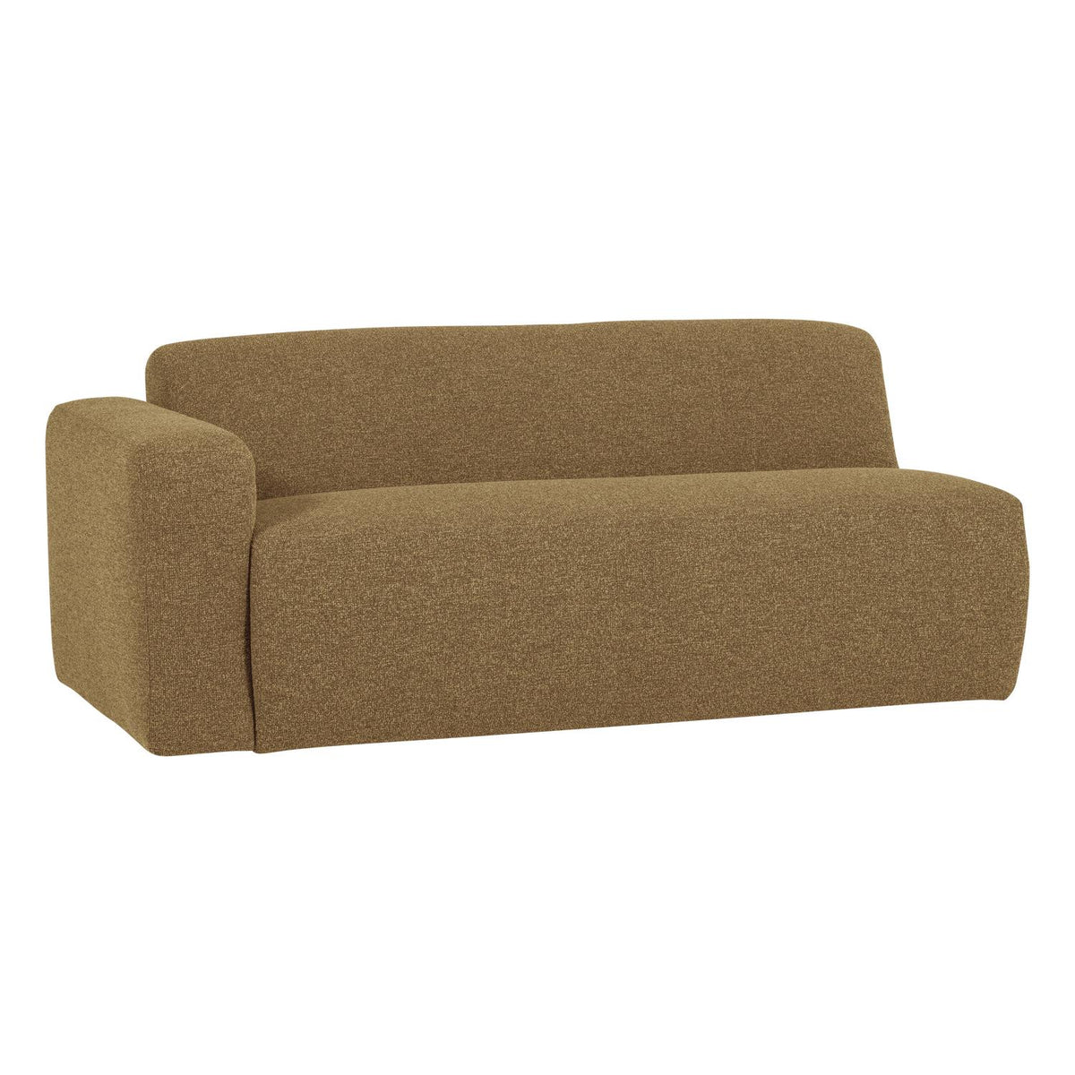 WOOOD Mojo Base 2-zits bank arm links bouclé Geel/Bruin