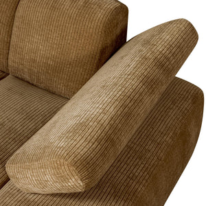 WOOOD Mojo chaise longue bank arm rechts ribstof Honinggeel