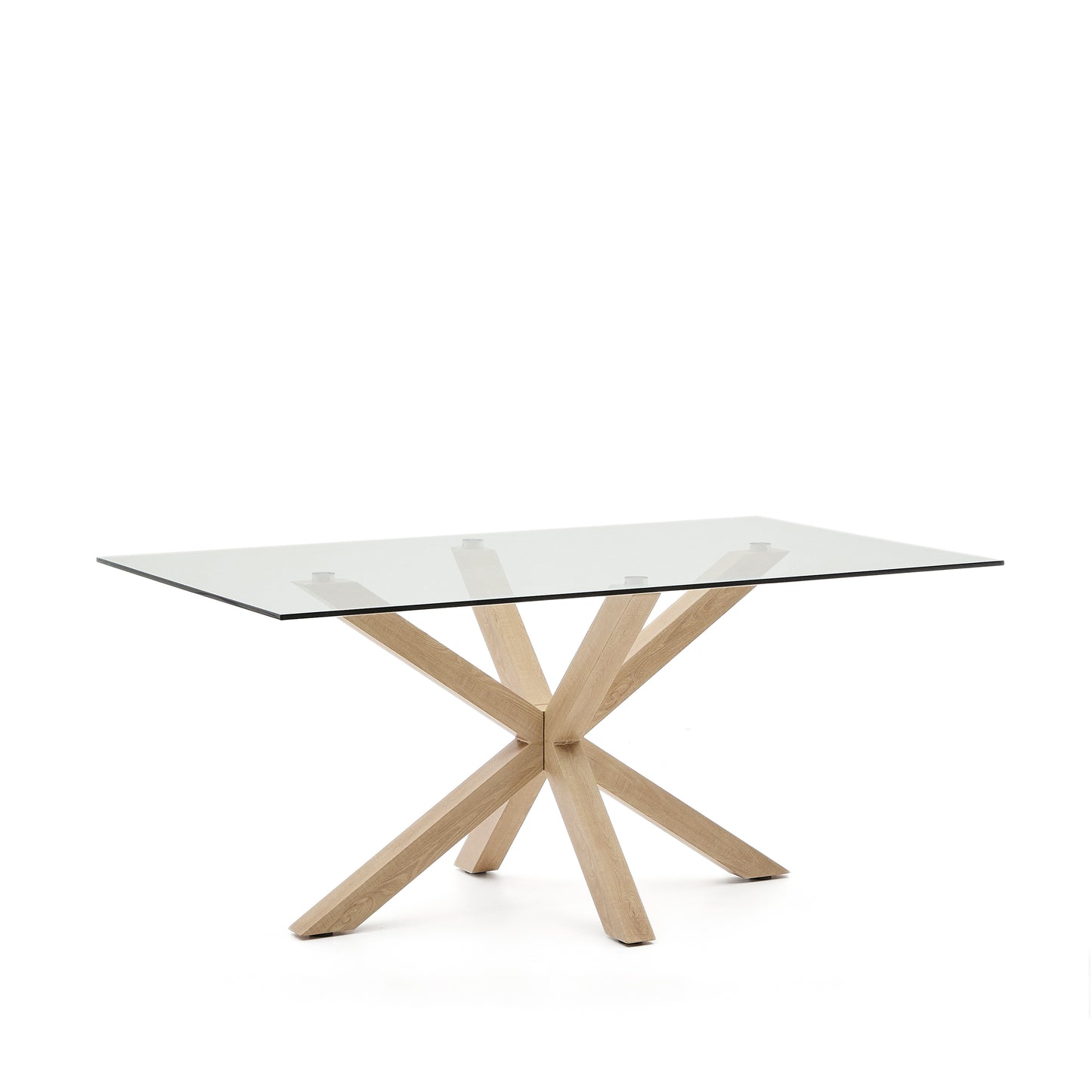 Kave Home Argo eettafel rechthoek 160x90 cm Clear/Natural