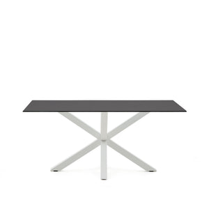 Kave Home Argo eettafel rechthoek 160x90 cm Black/White