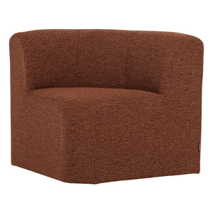 WOOOD Mojo Base eetbank hoek met rugleuning bouclé Roestbruin