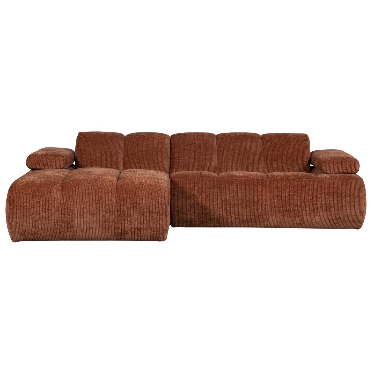 WOOOD Mojo chaise longue bank links ribstof Roestbruin