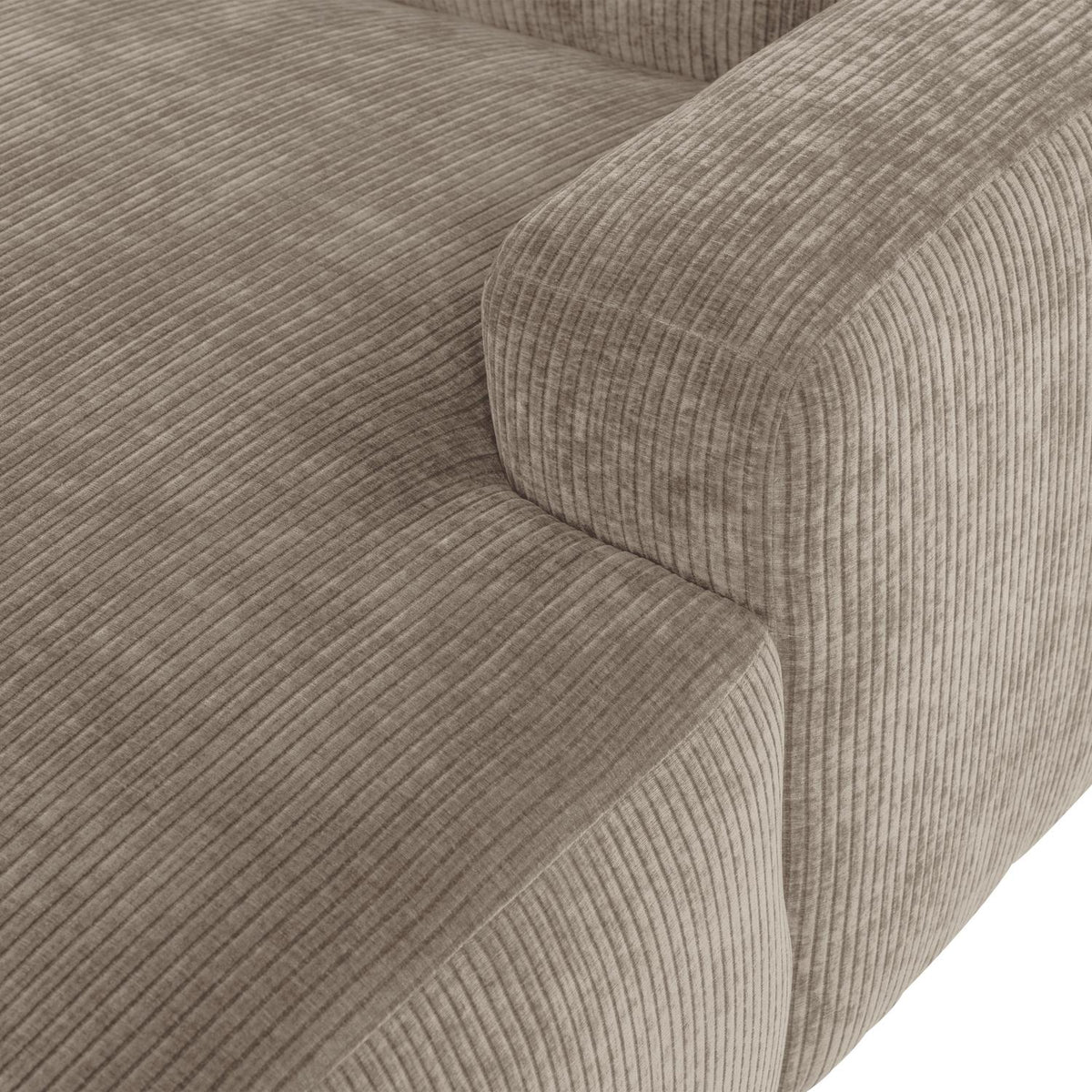 WOOOD Mojo Base chaise longue bank arm rechts rib Donkerzand
