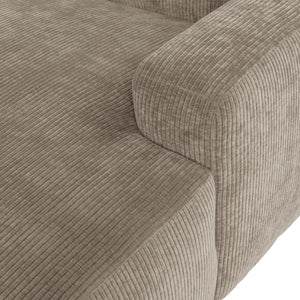 WOOOD Mojo Base chaise longue bank arm rechts rib Donkerzand