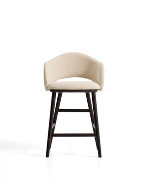 Kave Home Maina barkruk H65 dik chenille Beige zwart