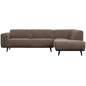 WOOOD Statement hoekbank rechts Ribstof Taupe