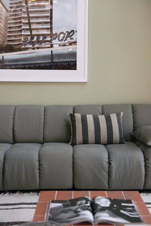HKliving Wave bank right low arm Linen Army Green