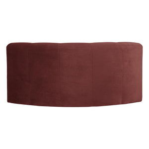 WOOOD Mojo Base eetbank halfronde hoek rugleuning velvet Kastanjebruin