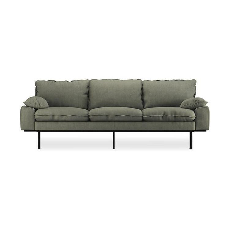 HKliving Retro 3-zitsbank Linen Army Green