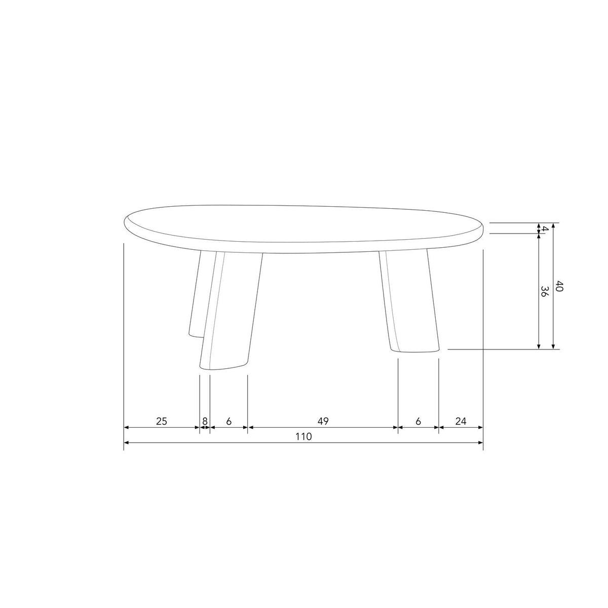 WOOOD Roundly salontafel Donkerbruin
