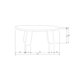 WOOOD Roundly salontafel Donkerbruin