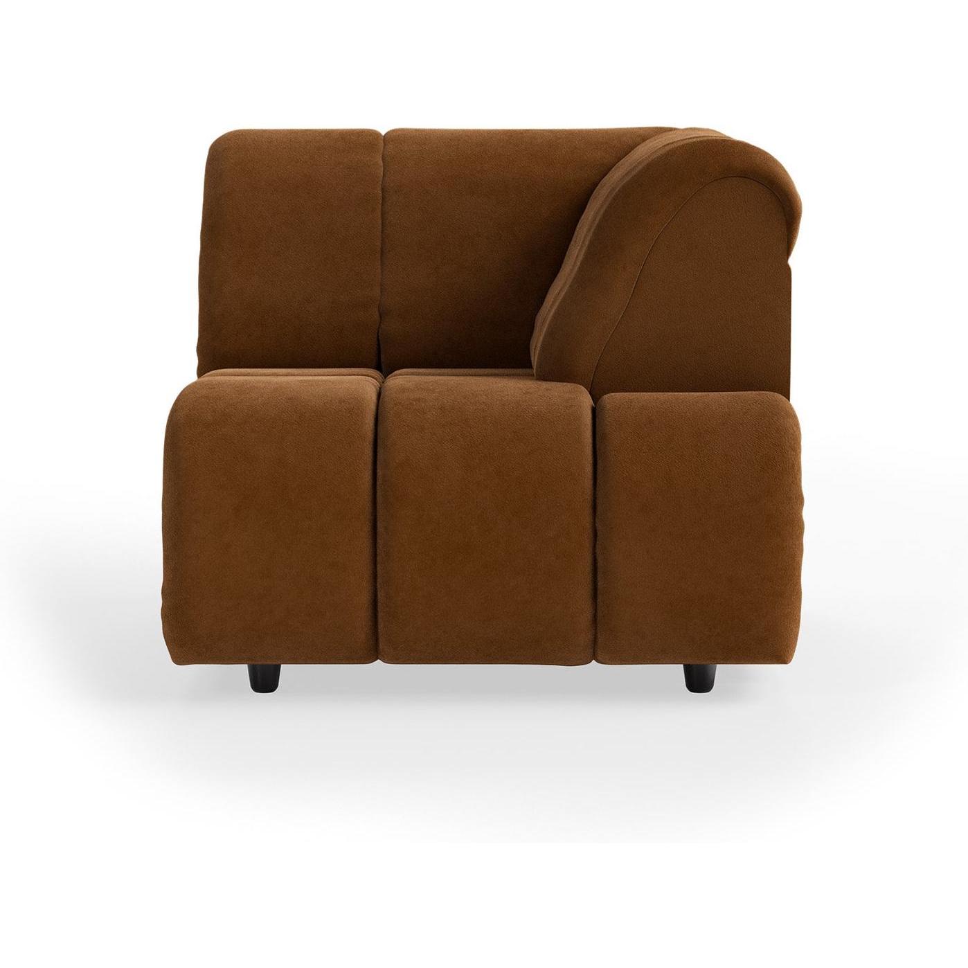 HKliving Wave bank right high arm Royal Velvet Caramel