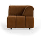 HKliving Wave bank right high arm Royal Velvet Caramel