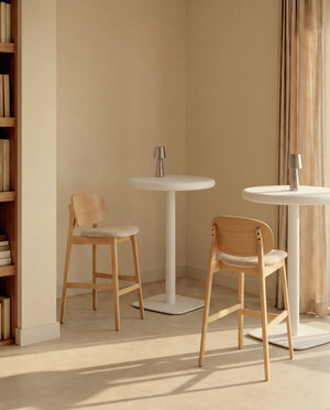 Kave Home Ludara barkruk H69 chenille Grey/Beige