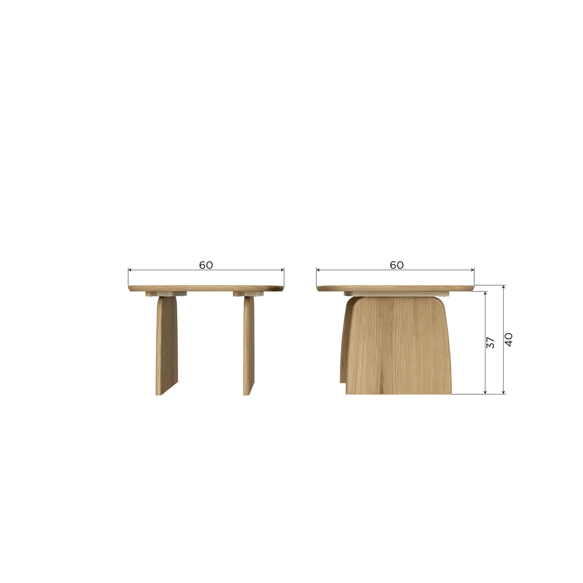WOOOD Tablo salontafel 60 cm Pebble Grey