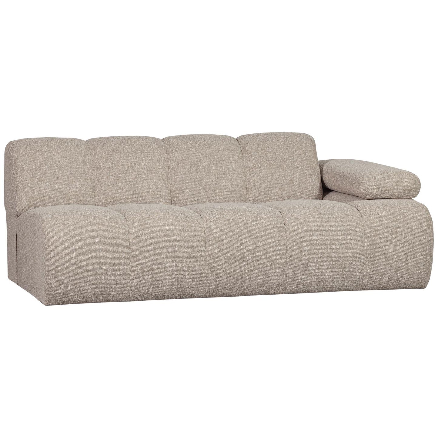 WOOOD Mojo 2-zits bank arm rechts bouclé Beige Melange