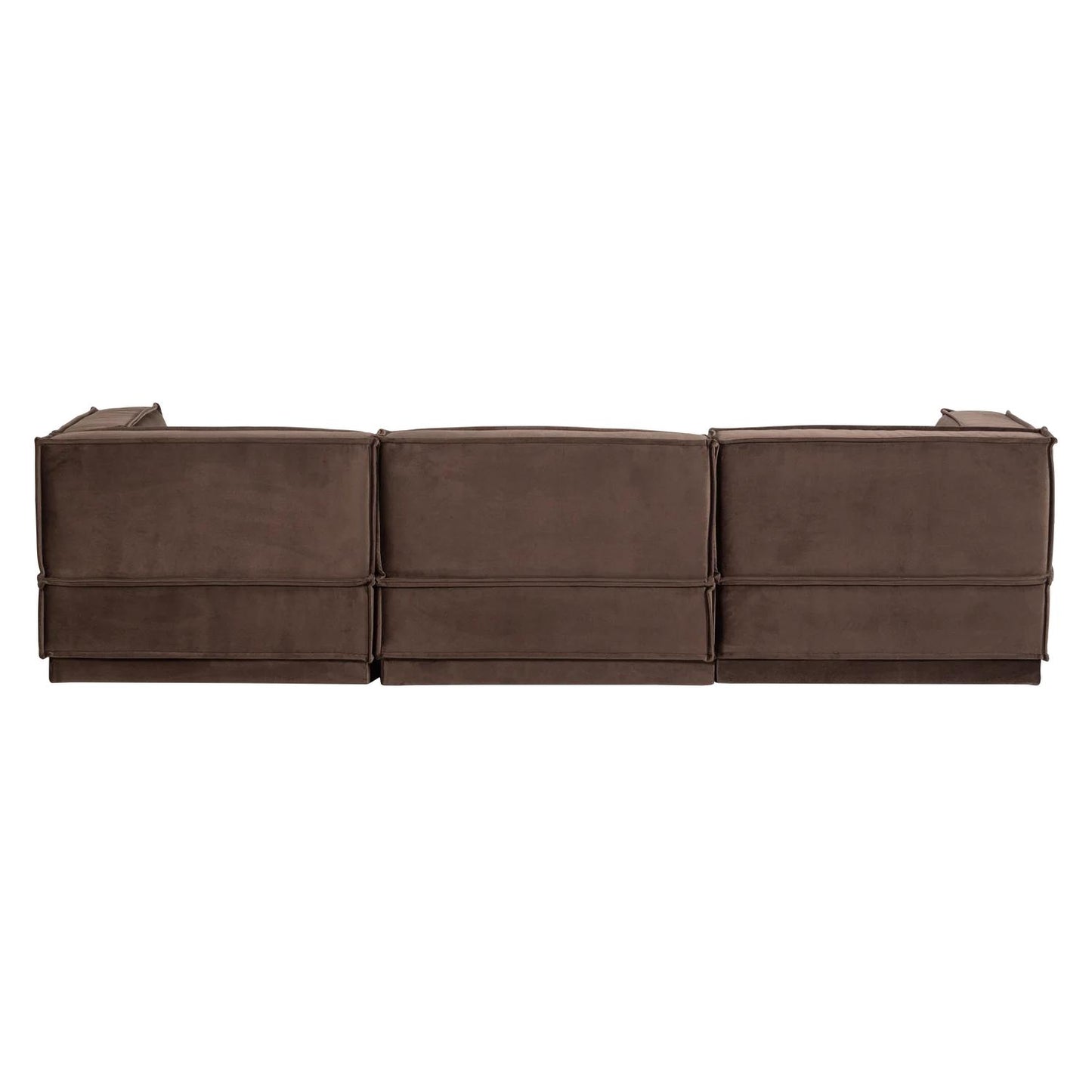WOOOD Manu 3-zitsbank chaise longue links Bruin