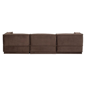 WOOOD Manu 3-zitsbank chaise longue links Bruin