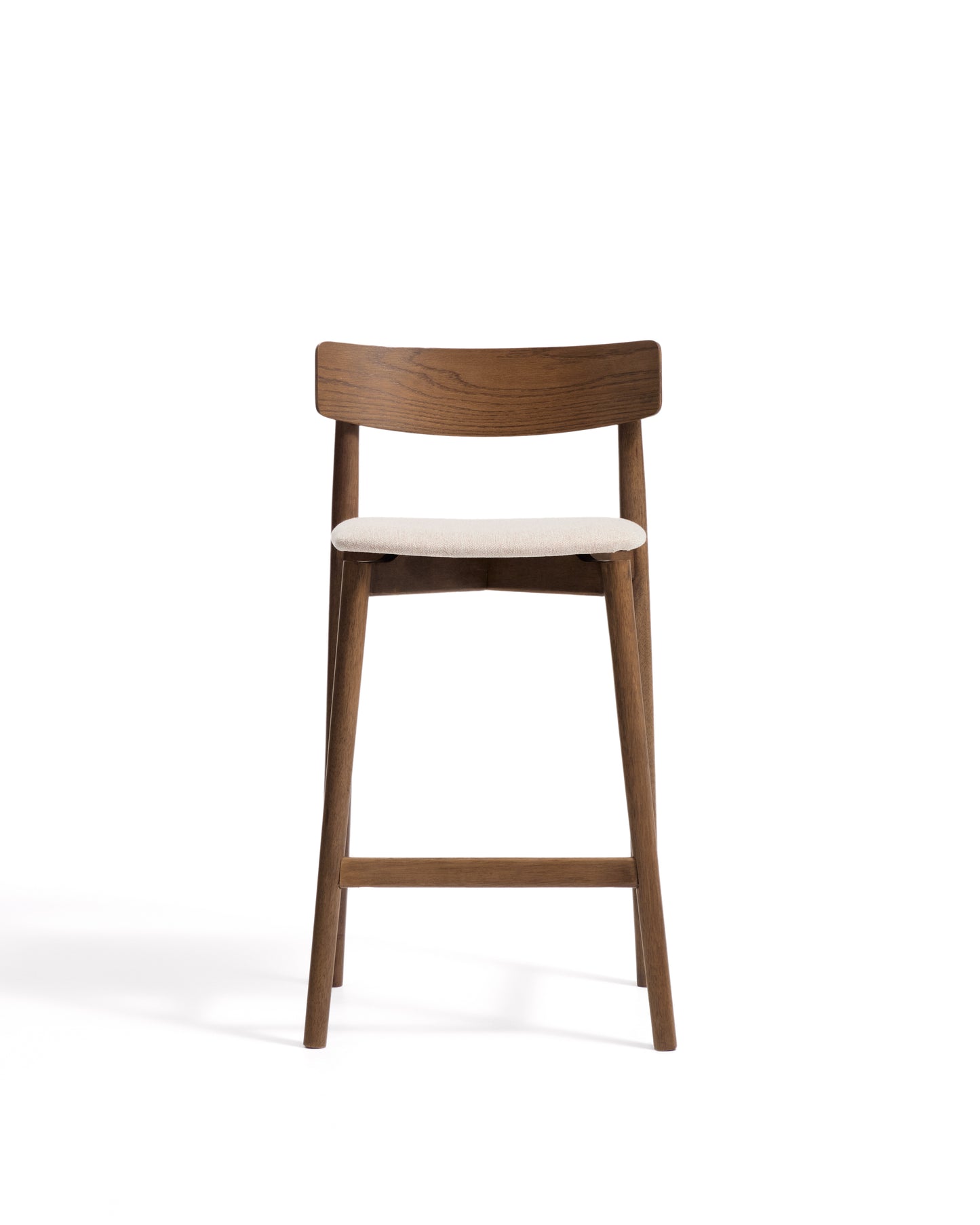 Kave Home Evera barkruk H67 chenille Grey/Brown met rugleuning