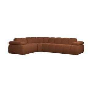 WOOOD Mojo hoekbank links boucle roestbruin melange