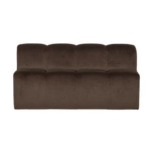 WOOOD Mojo eetbank 164 cm met rugleuning velvet Bruin