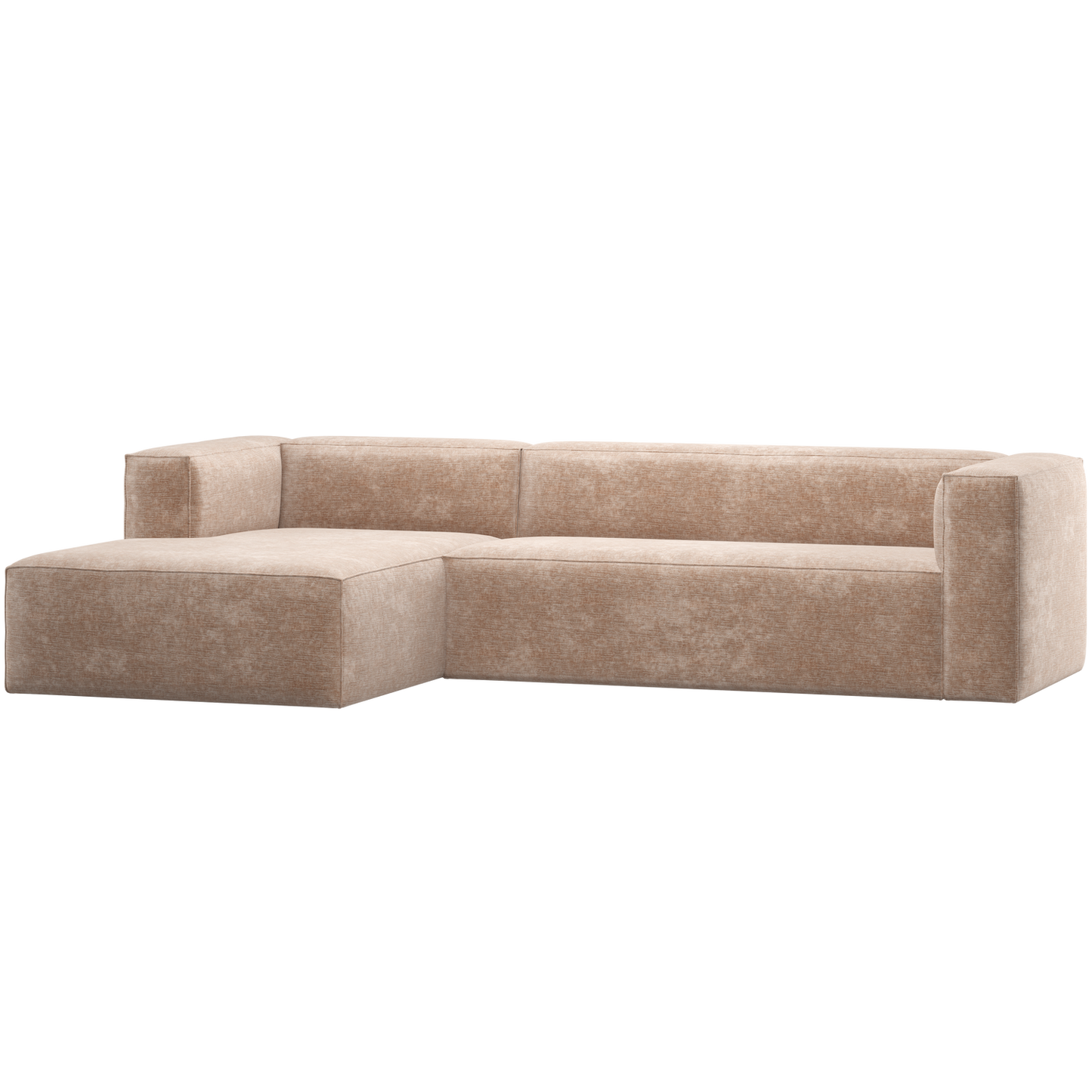 WOOOD Bean hoekbank links Chenille Velvet Naturel
