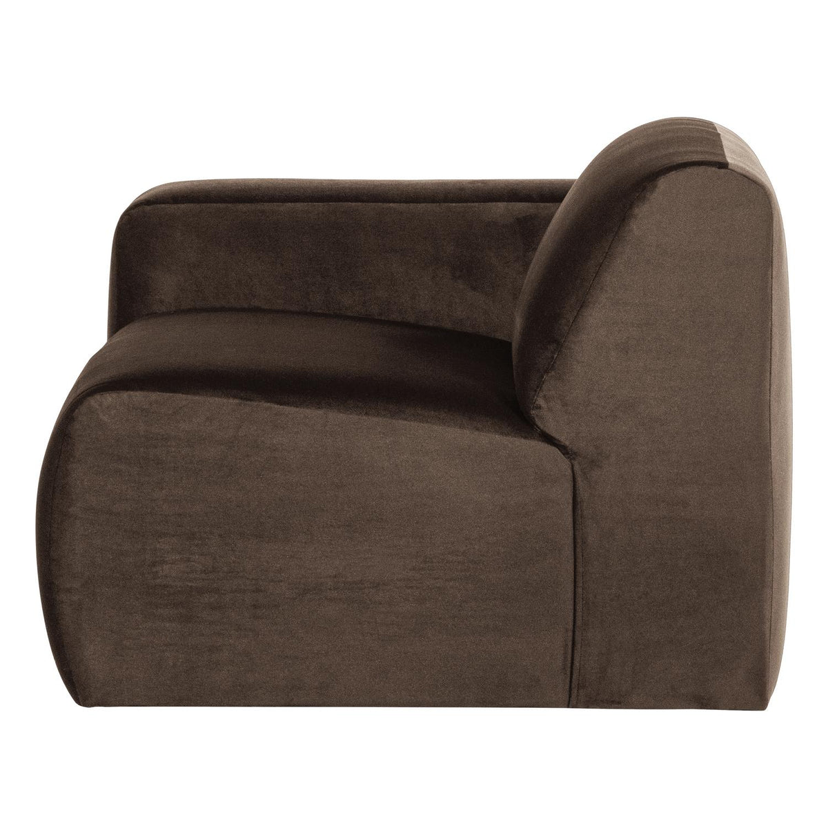 WOOOD Mojo Base 1-zits bank arm links velvet Bruin