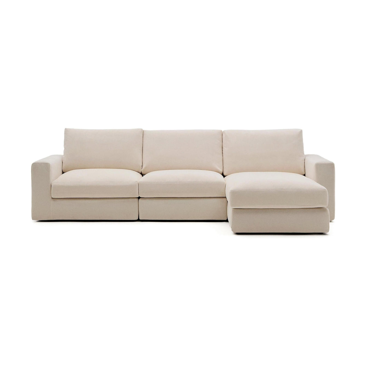 Kave Home Alea 4-zitsbank met chaise longue rechts Beige