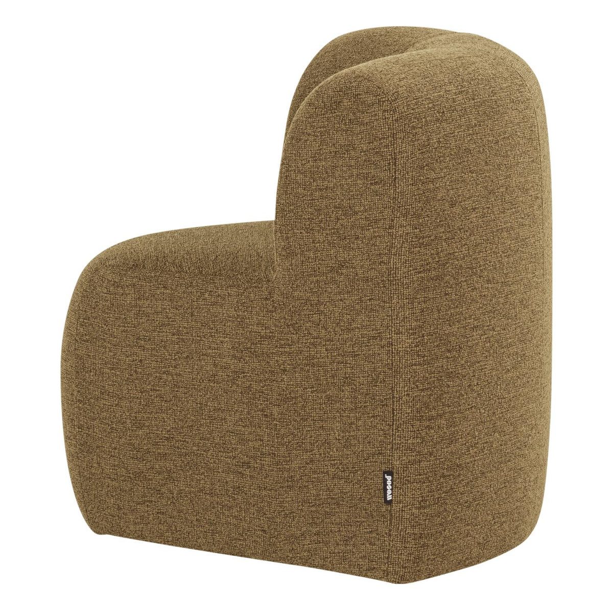 WOOOD Mojo Base eetbank hoek met rugleuning bouclé Geel/Bruin