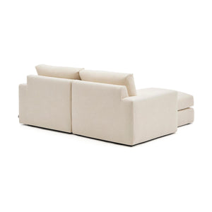 Kave Home Alea 3-zitsbank met chaise longue links Ecru