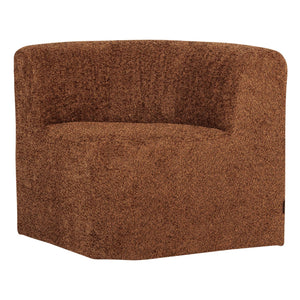 WOOOD Mojo Base eetbank hoek met rugleuning wollig Roestbruin
