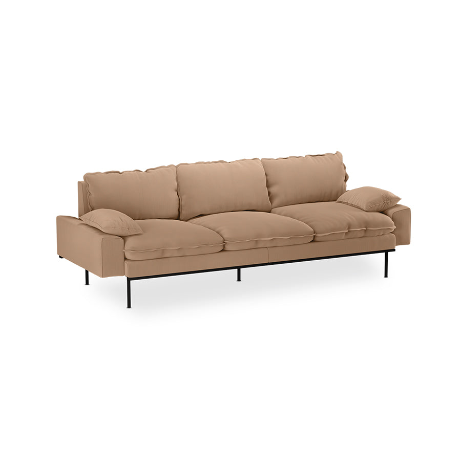 HKliving Retro 4-zitsbank Corduroy Rib Brown