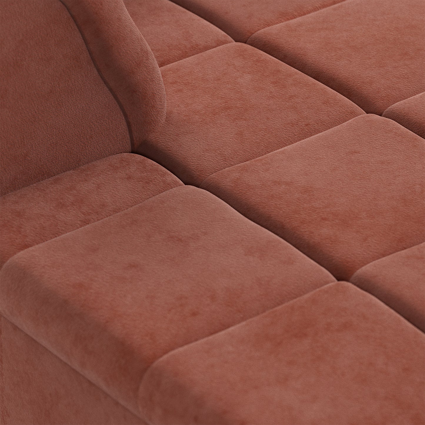 HKliving Wave bank left divan Royal Velvet Magnolia