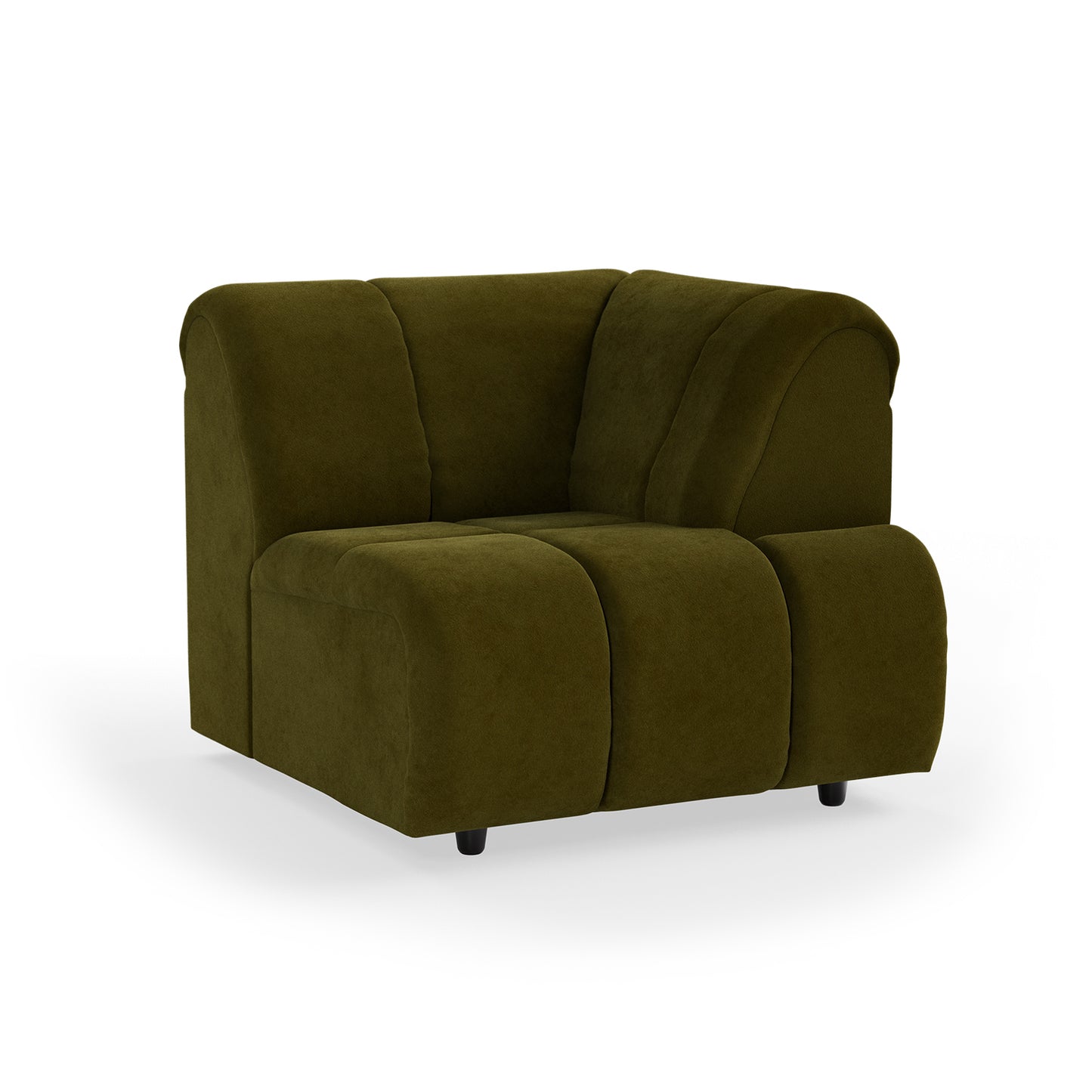 HKliving Wave bank right high arm Royal Velvet Olive