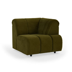 HKliving Wave bank right high arm Royal Velvet Olive