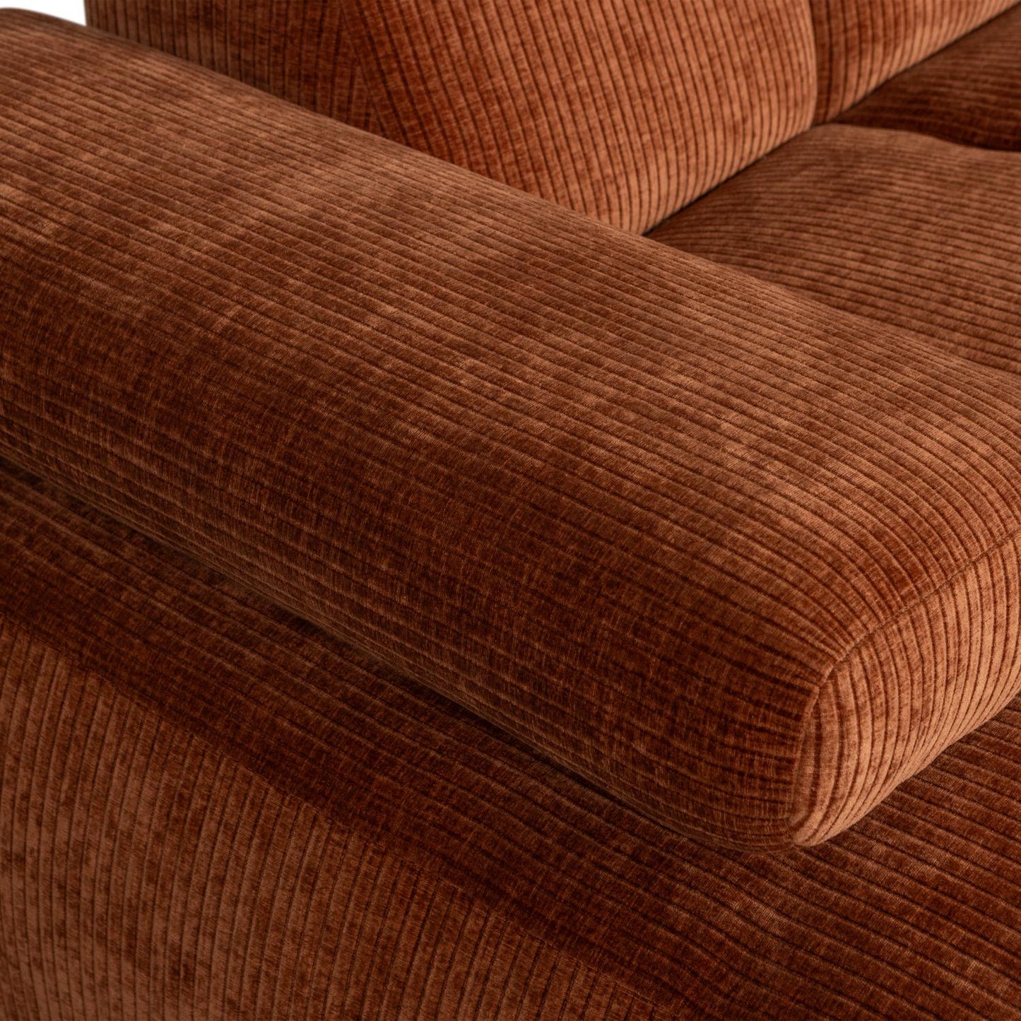 WOOOD Mojo chaise longue bank links ribstof Roestbruin