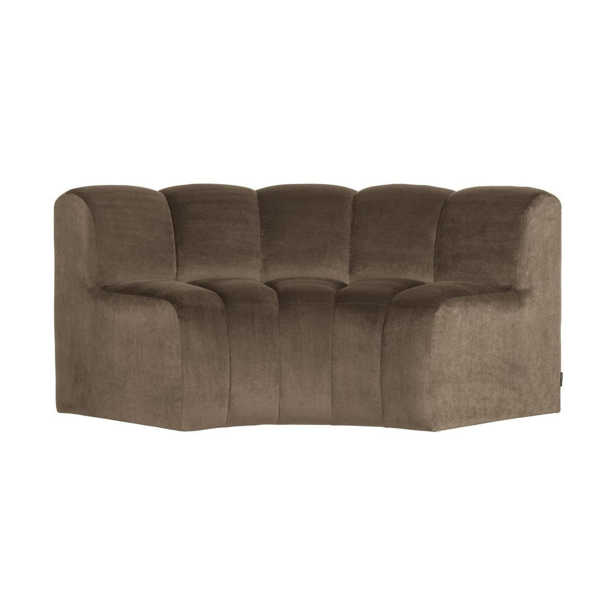 WOOOD Mojo eetbank halfronde hoek rugleuning velvet Taupe