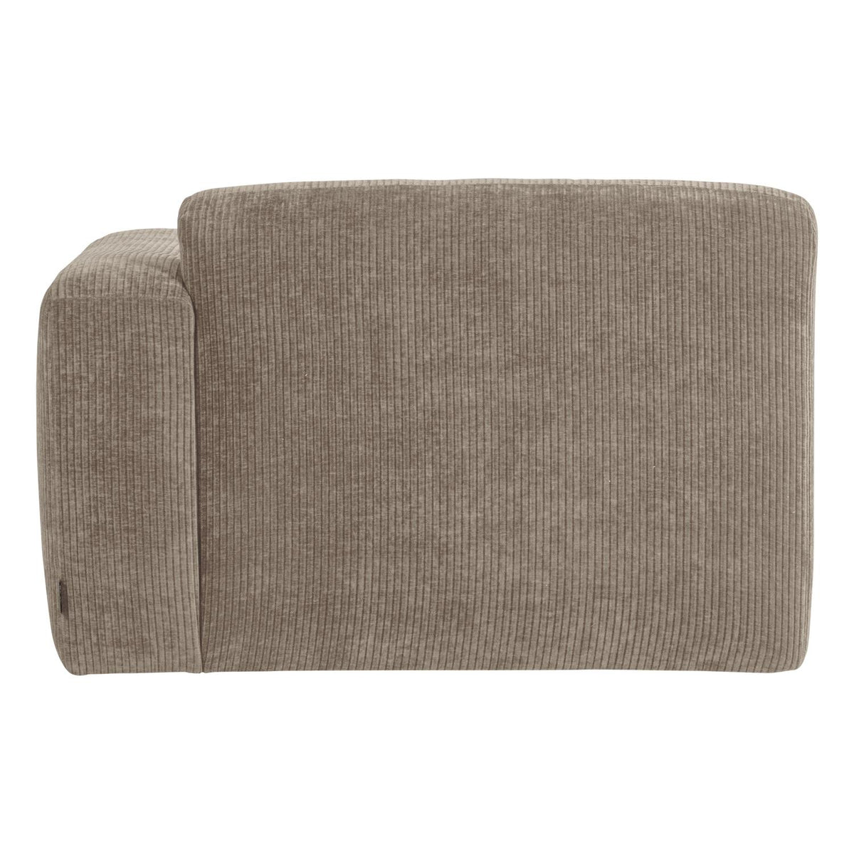 WOOOD Mojo Base chaise longue bank arm rechts rib Donkerzand