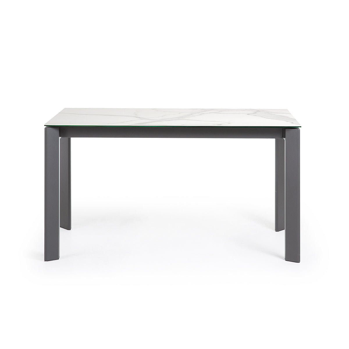 Kave Home Axis eettafel uitschuifbaar 140/180x90 cm Wit/Grijs