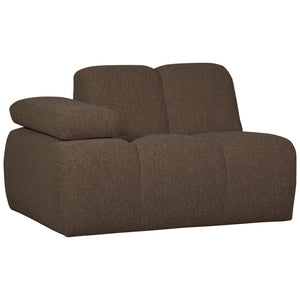 WOOOD Mojo 1-zits bank arm links bouclé Bruin Melange