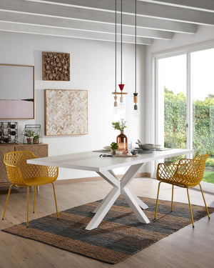 Kave Home Argo eettafel rechthoek 180x100 cm White/White