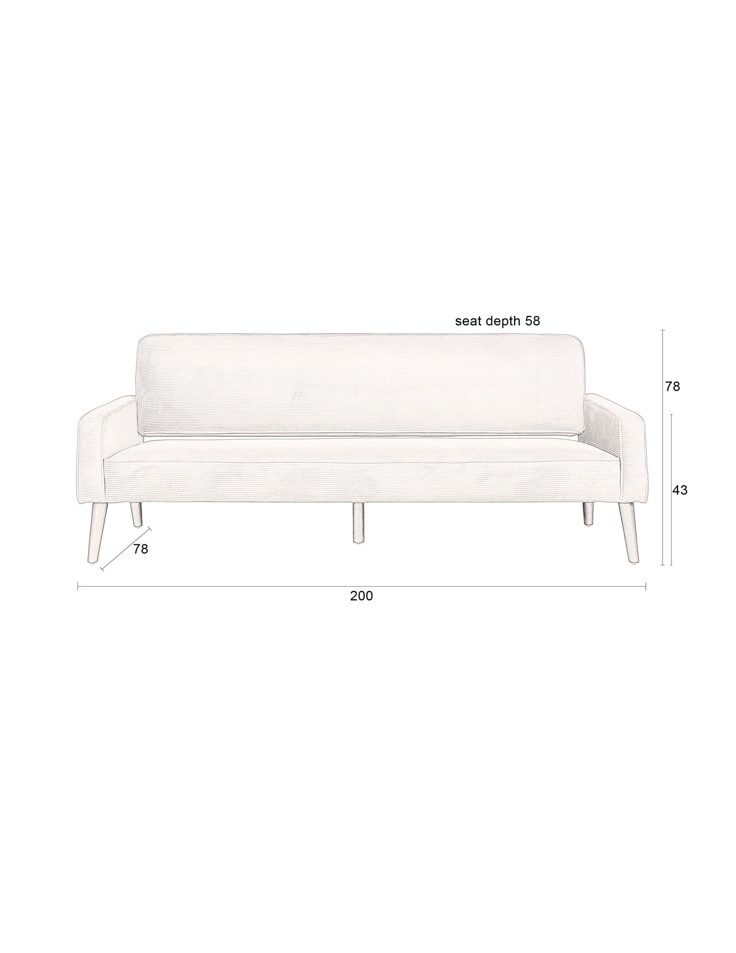 Dutchbone Preston 2-zitsbank Beige
