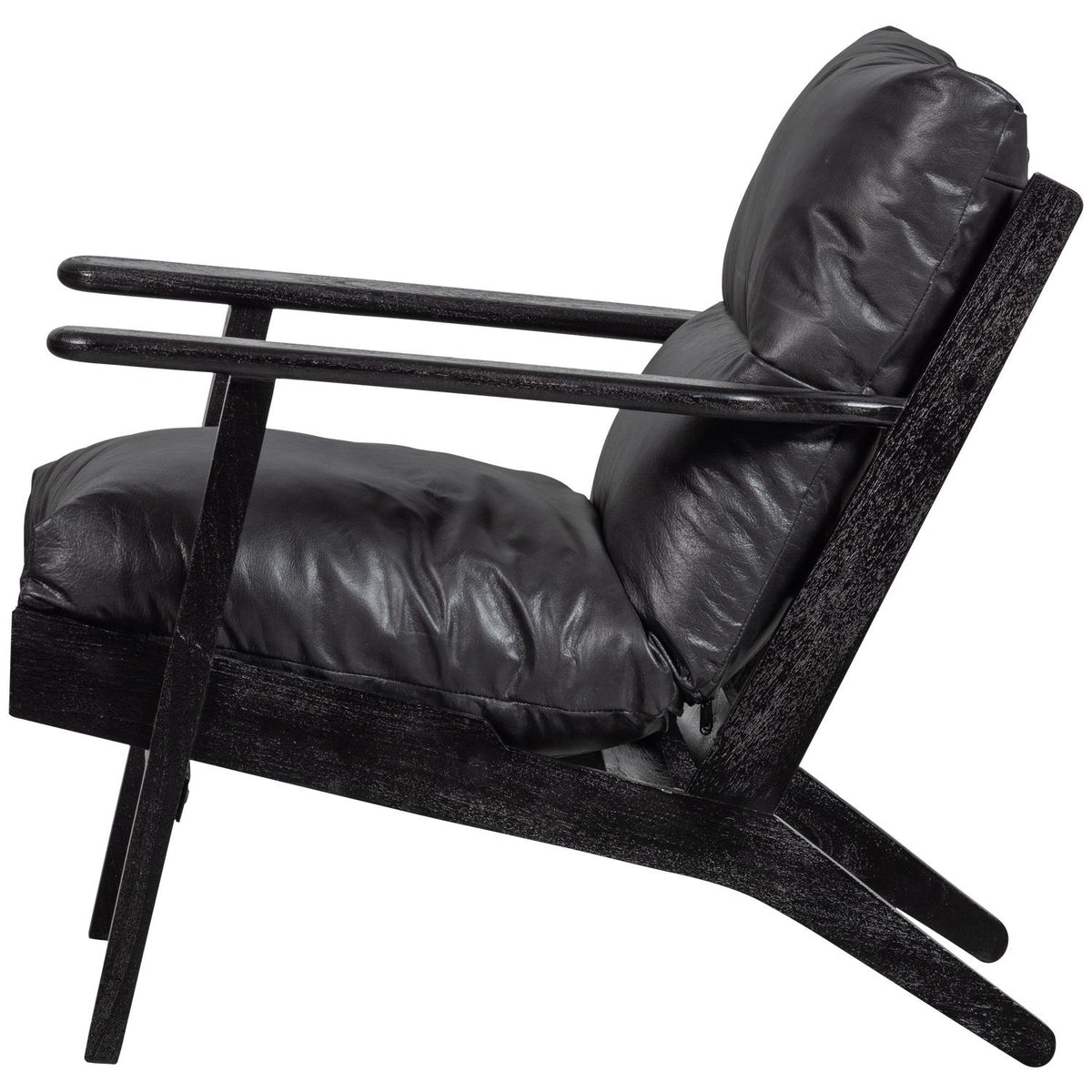 WOOOD Houston fauteuil leer Zwart