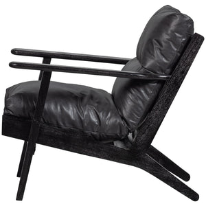 WOOOD Houston fauteuil leer Zwart