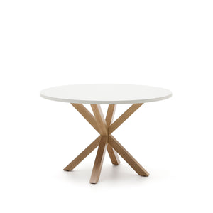 Kave Home Argo eettafel rond Ø120 cm White/Natural